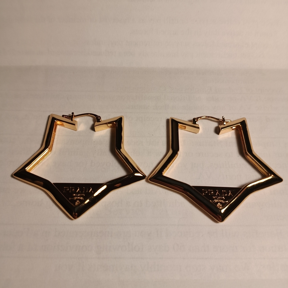 Gold Star Hoop Earrings